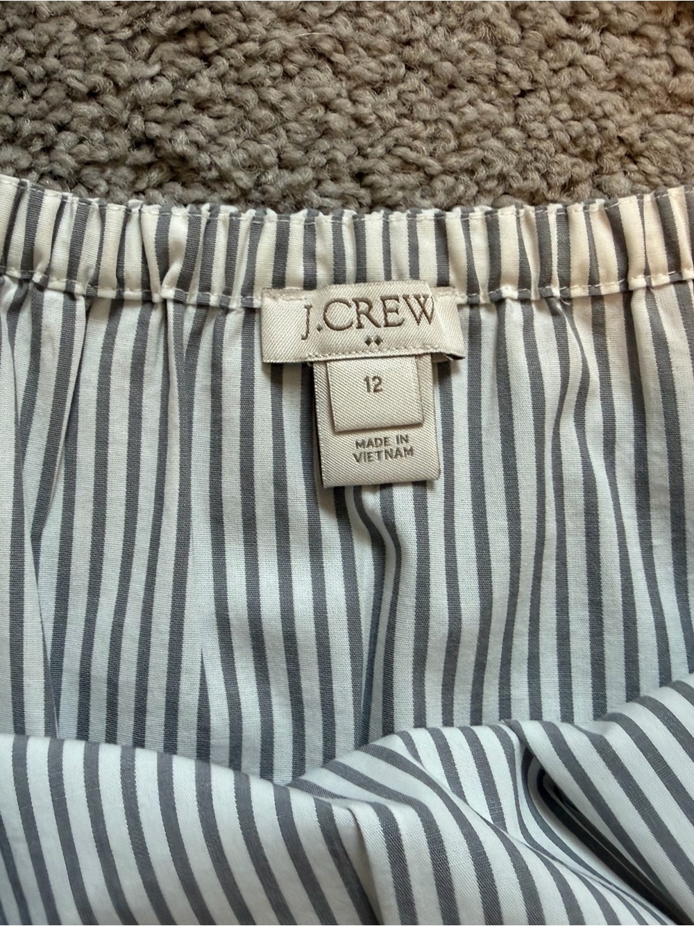 J. Crew Sleeveless Ruffle Yoke Striped Blouse - Gray & White - Picture 4 of 6